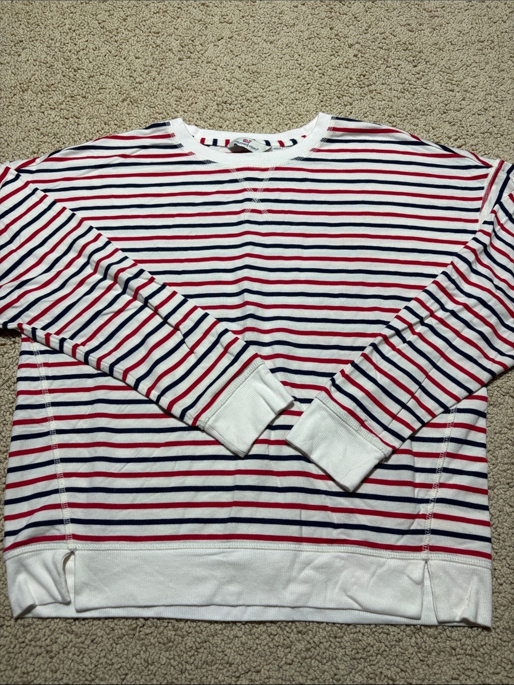 Vineyard Vines White Red Navy Striped Tunic Top